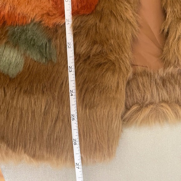 Mayoral Girl Brown Faux Fur Vest Floral Intarsia Size 14 157cm Spanish Design - Picture 6 of 7